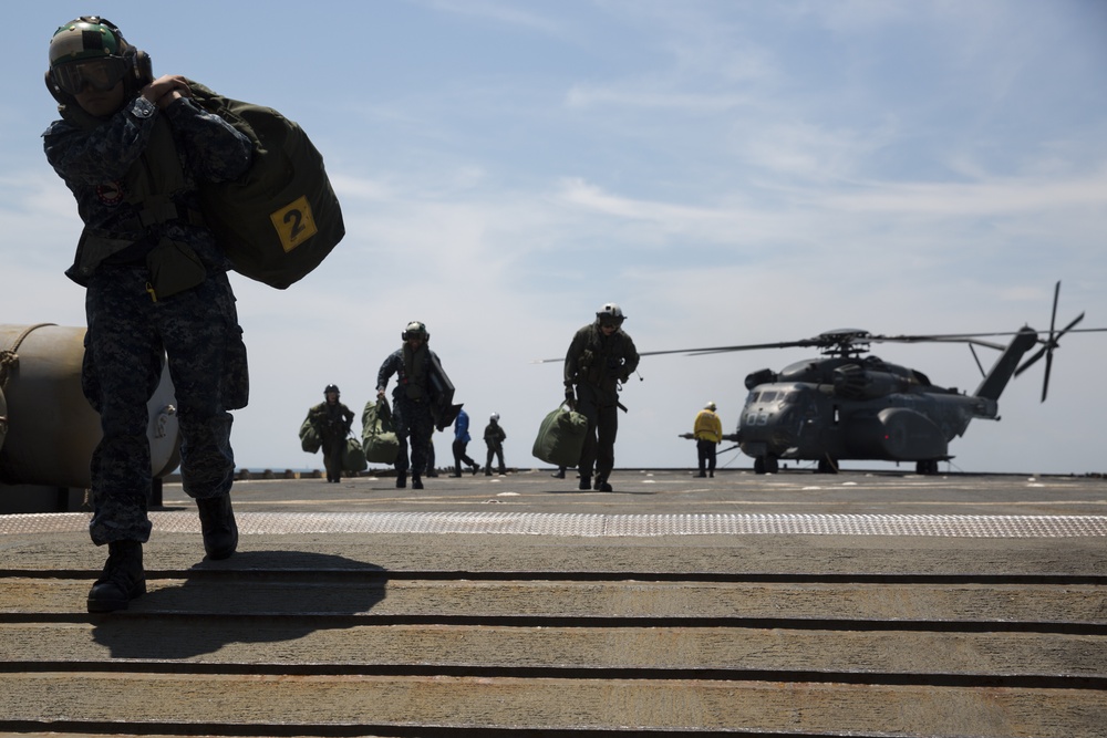 Marines and sailors prepare to make waves at Sail Boston 2017