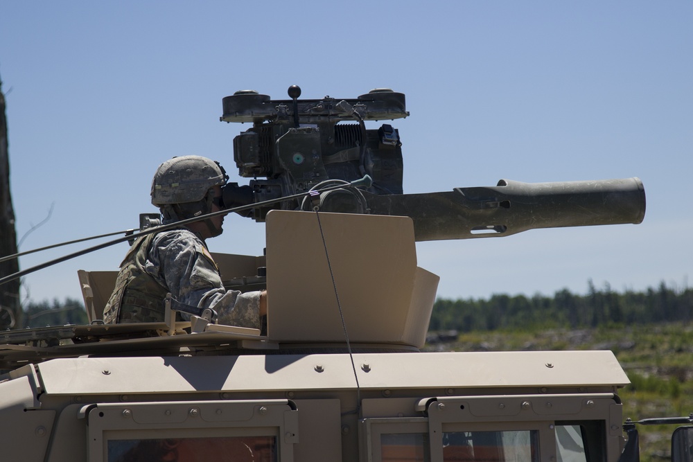 Soldier Aims a TOW Missile System