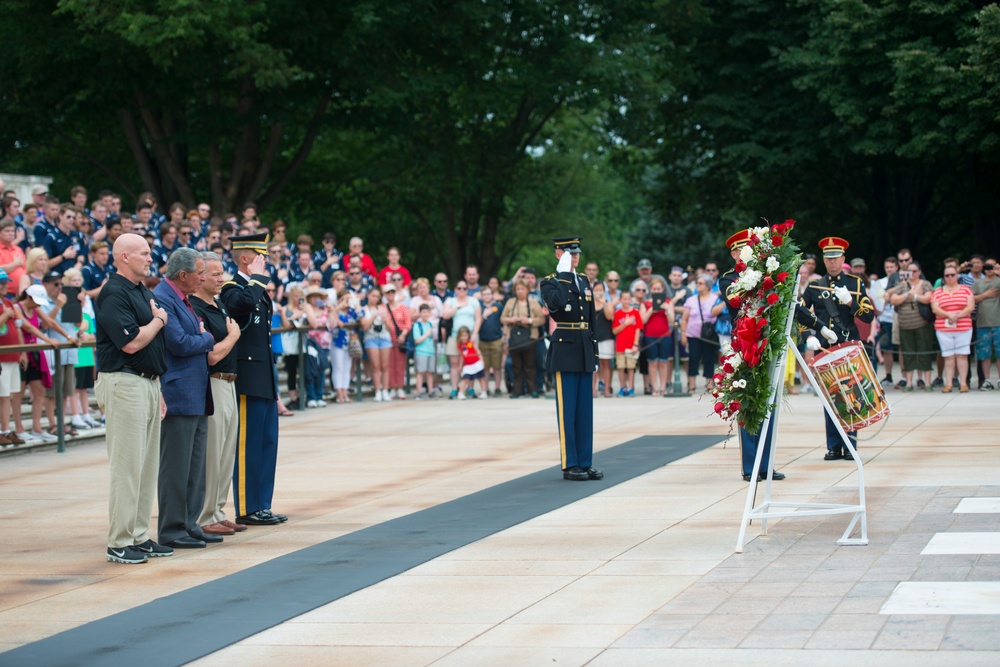 Atlanta Falcons Leadership and Players Lay a Wreath at the Tomb of the Unknown Soldier at Arlington National Cemetery