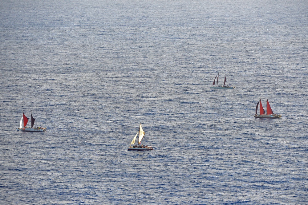 Coast Guard conducts overflight, prepares for return of Hōkūleʻa to Oahu
