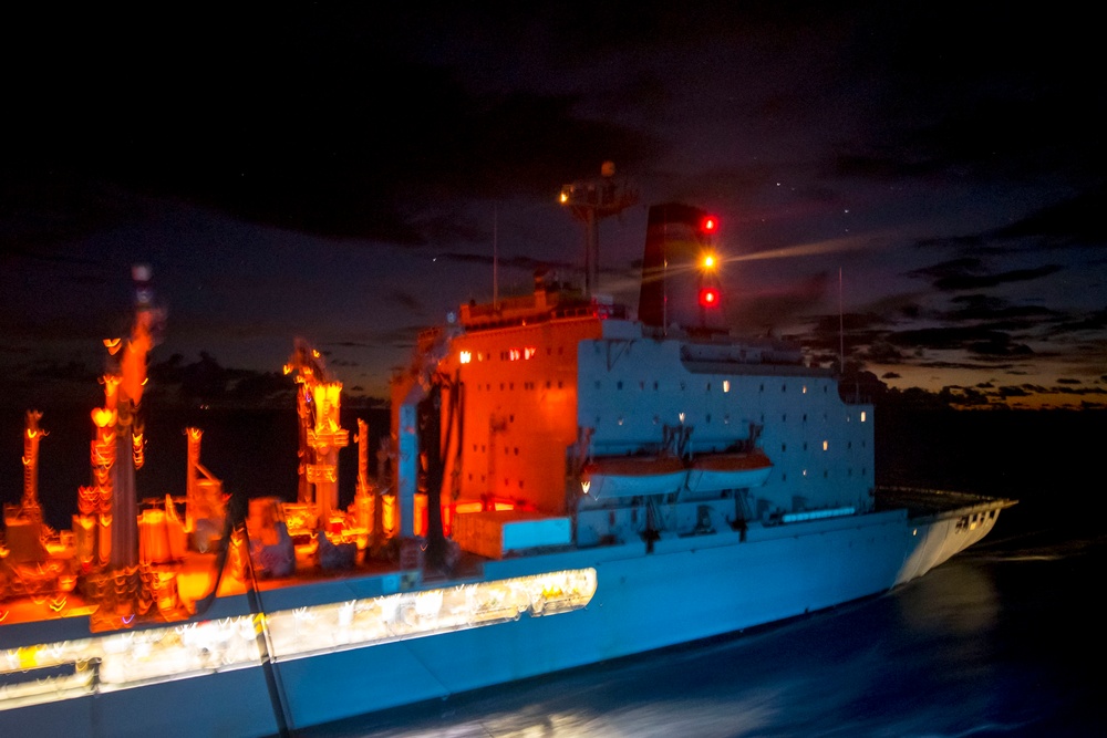 USS Bonhomme Richard (LHD 6) Replenishment-at-sea with USNS Rappahannock (T-AO 204)
