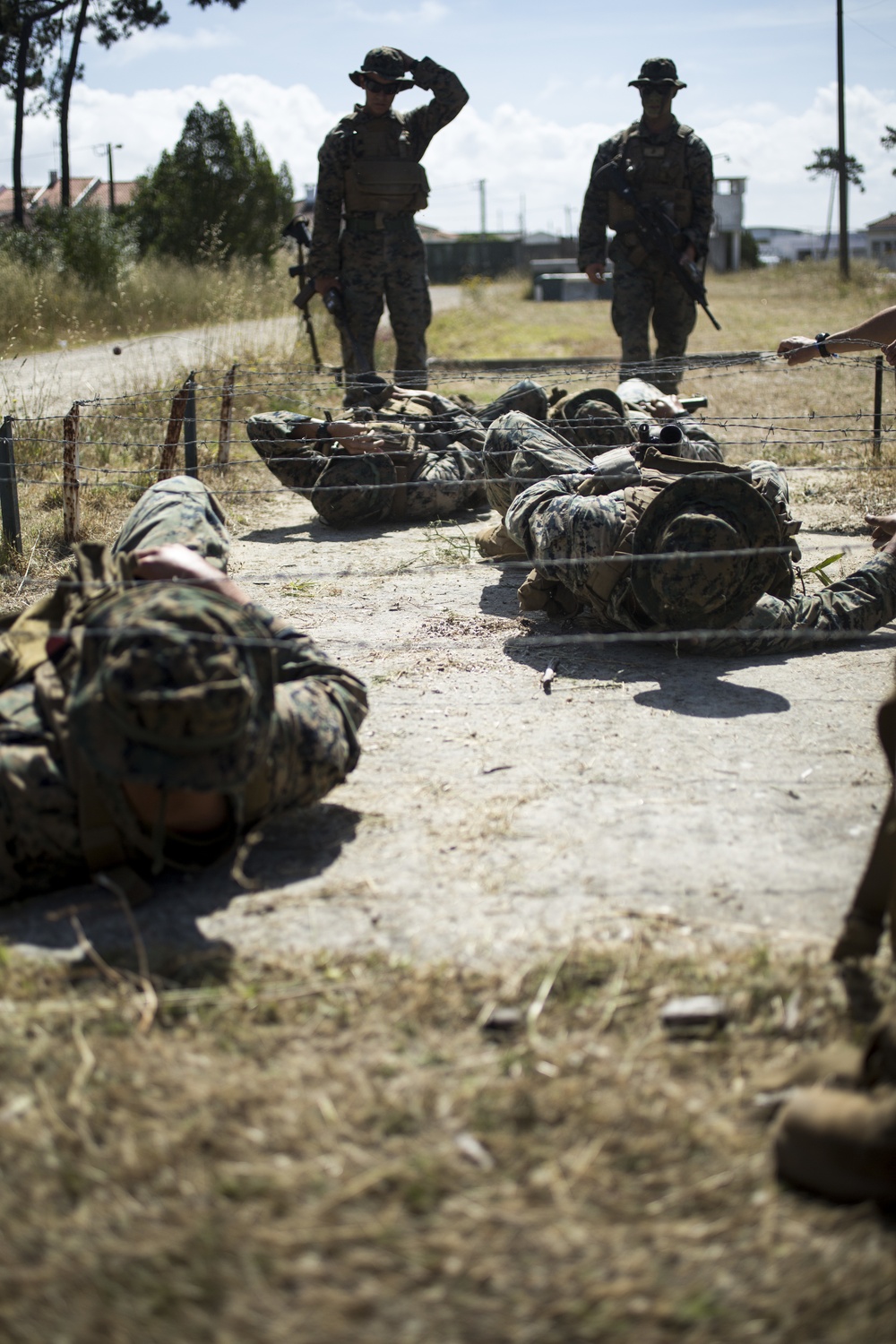 SPMAGTF-CR-AF Marines Train With Portuguese Paratroopers