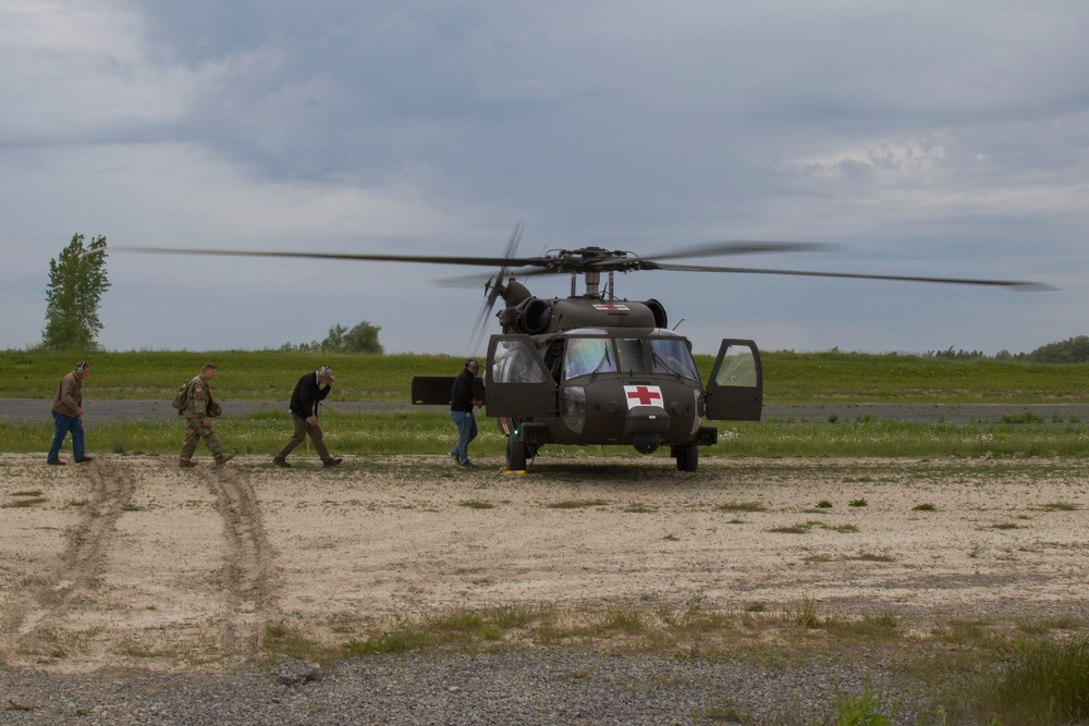 Visitors Board a Blackhawk