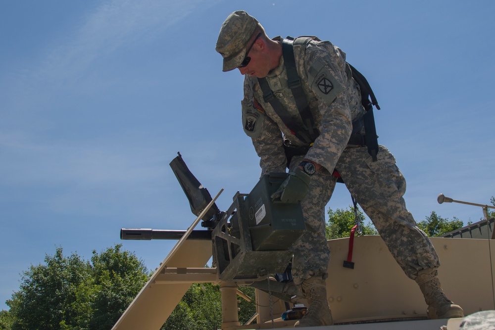 Soldier Prepares Humvee for Live-fire Exercise