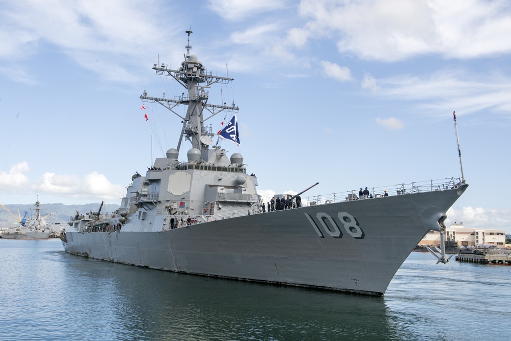 USS Wayne E. Meyer (DDG 108) Departs Joint Base Pearl Harbor-Hickam