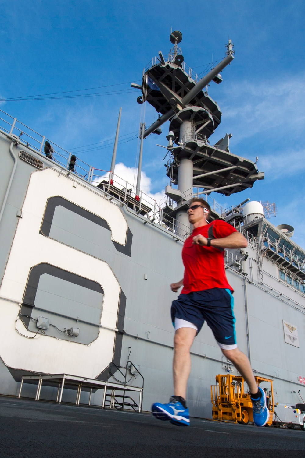 USS Bonhomme Richard Runs on the Flight Deck