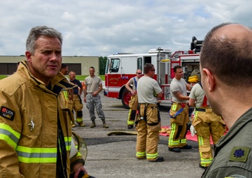 Medical personnel support bomber mission