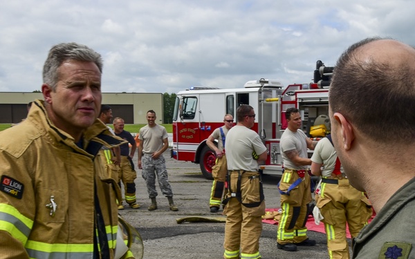 Medical personnel support bomber mission