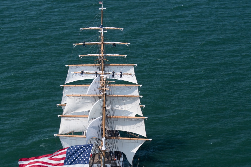 Coast Guard Cutter Eagle sails from Norfolk, Va., to Boston