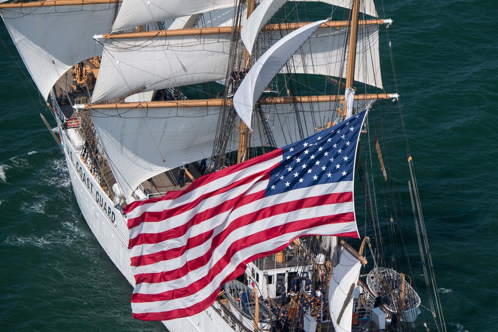 Coast Guard Cutter Eagle sails from Norfolk, Va., to Boston