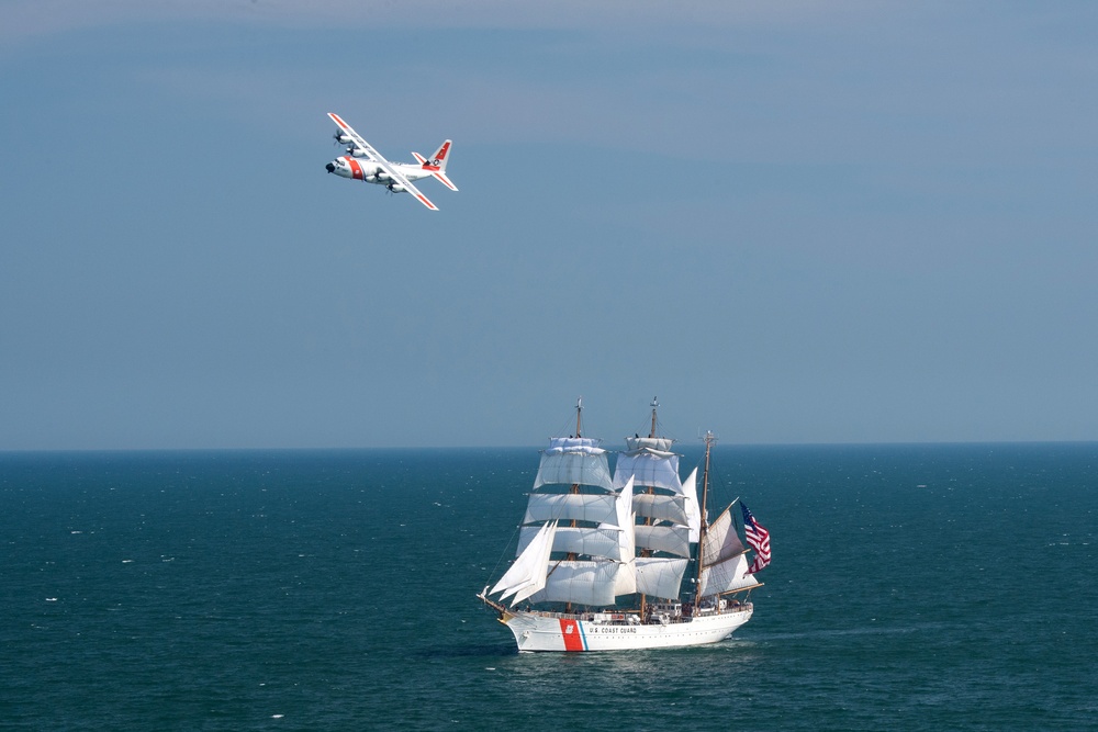 Coast Guard Cutter Eagle sails from Norfolk, Va., to Boston