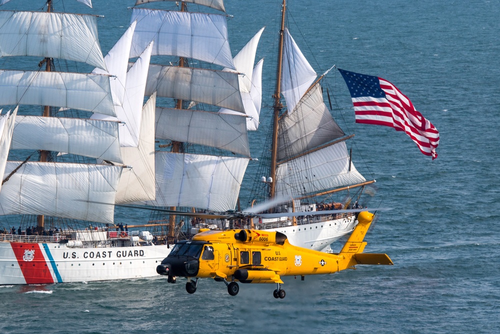 Coast Guard Cutter Eagle sails from Norfolk, Va., to Boston