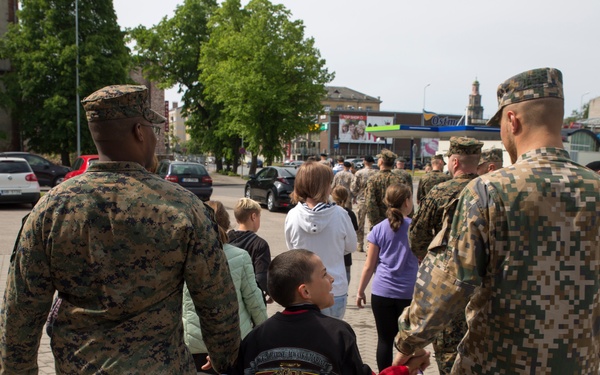 NATO Nations Join Forces with Reserve Marines and Support Local Orphanage during Saber Strike 17