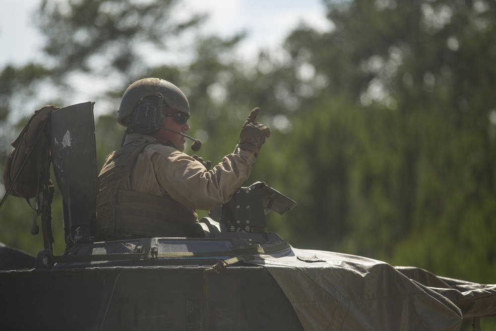 Marines with 2/2 and 2nd AAB conduct river crossing during MCCRE