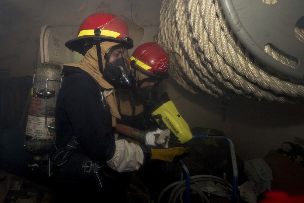 USS Green Bay fire drill