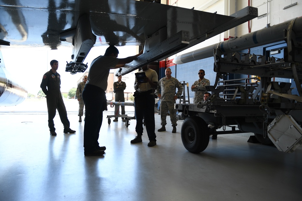 Members of the Chilean air force visit the 149th Fighter Wing