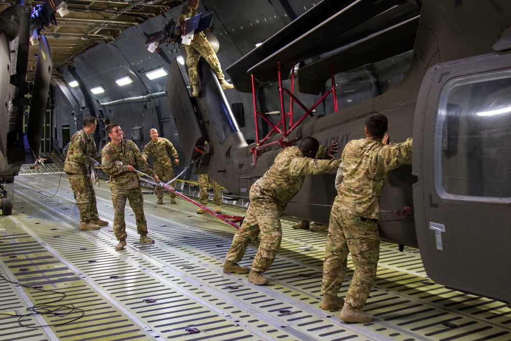 U.S. Army Aviators demonstrate rapid global deployment capabilities with U.S. Air Force
