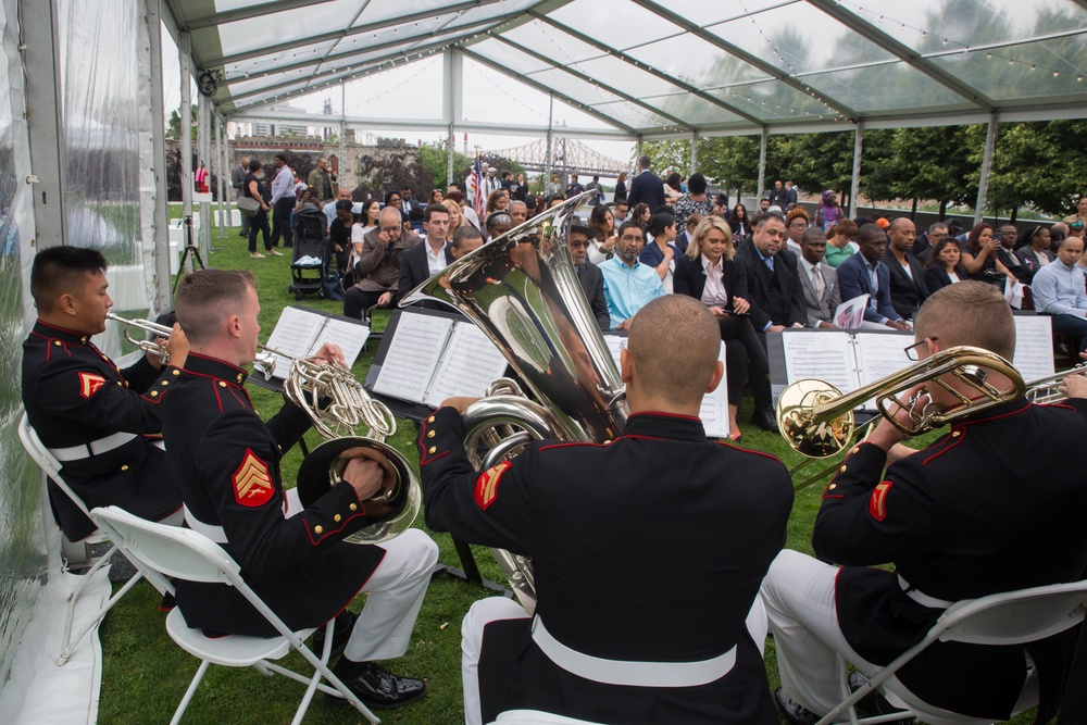 Marine Corps Band New Orleans welcome newest US citizens