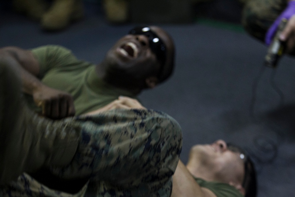 Taser, Taser, Taser, 31st MEU Marines, Sailors learn nonlethal weapons tactics