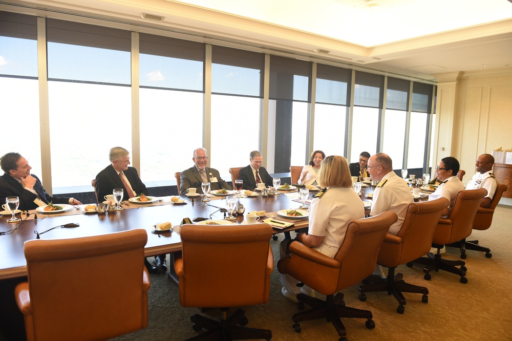 Vice Admiral Forrest Faison Surgeon General and Chief, Bureau of Medicine and Surgery meets with UPCM