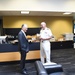 Vice Admiral Forrest Faison meets Art Rooney owner of the Steelers