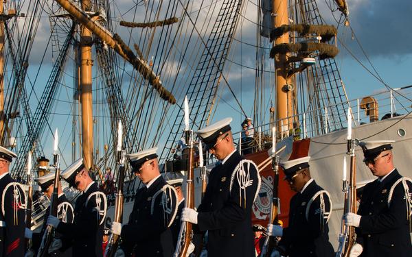 Coast Guard silent drill team performs at Charlestown Navy Yard in Boston