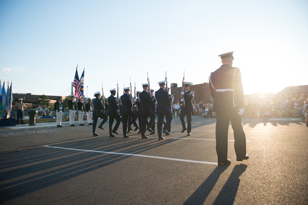 Coast Guard silent drill team performs at Charlestown Navy Yard in Boston