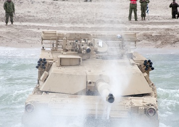 Elements of  NAVAL BEACH GROUP TWO Kick Off Saber Strike 17 With In-stream Maritime Offloads