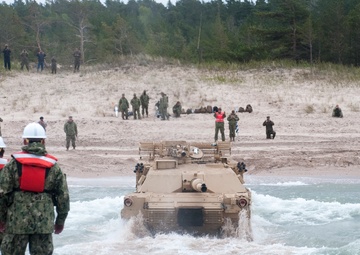 Elements of  NAVAL BEACH GROUP TWO Kick Off Saber Strike 17 With In-stream Maritime Offloads