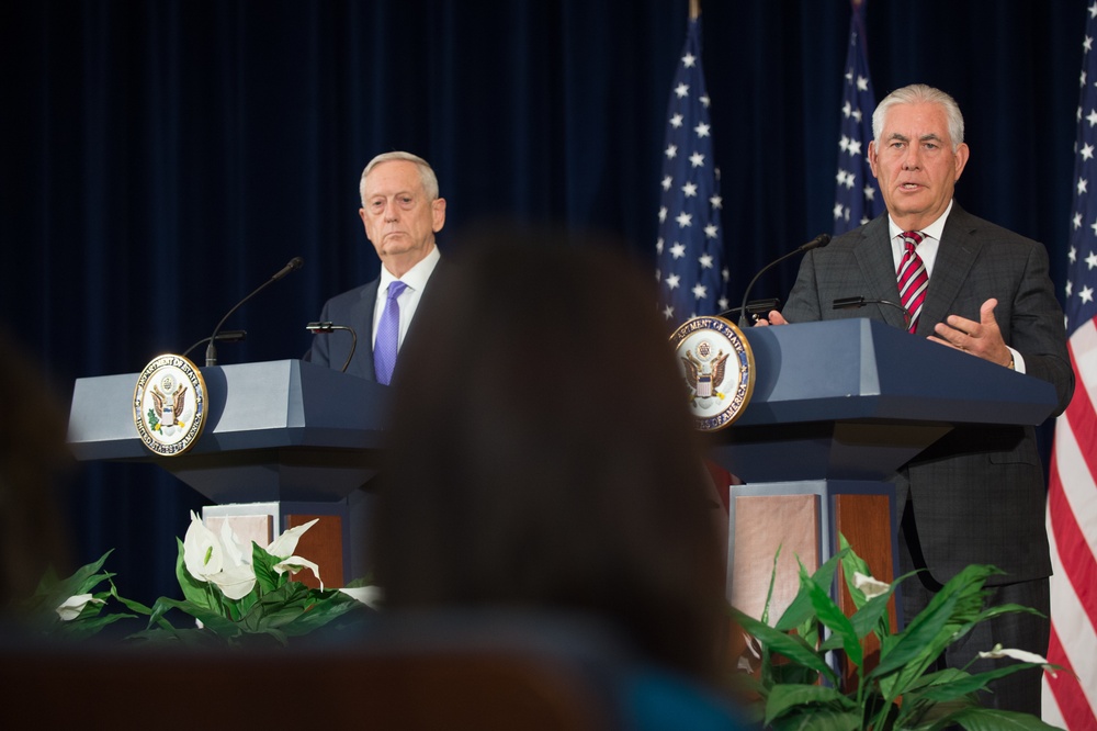 Secretary Tillerson and Secretary Mattis hold press conference after US-China dialogue