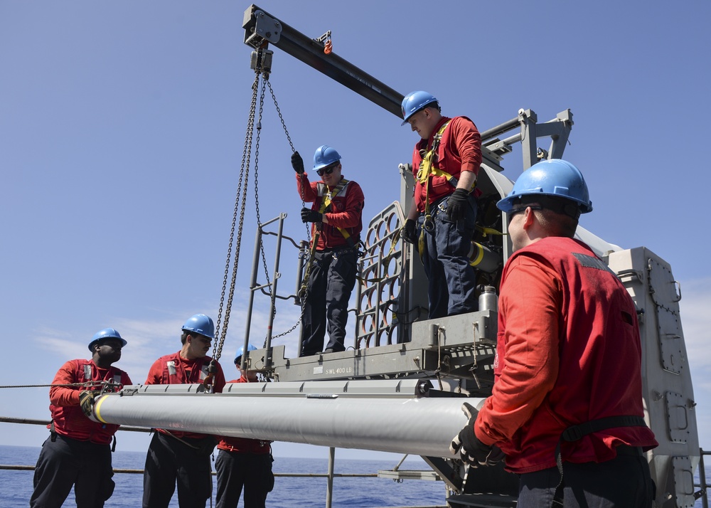Nimitz Sailors Load Ordnance