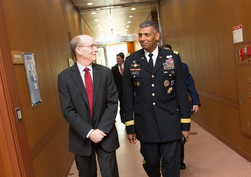 Gen. Brooks, Chargé d’Affaires Knapper, Minister Kang Meet for First Time