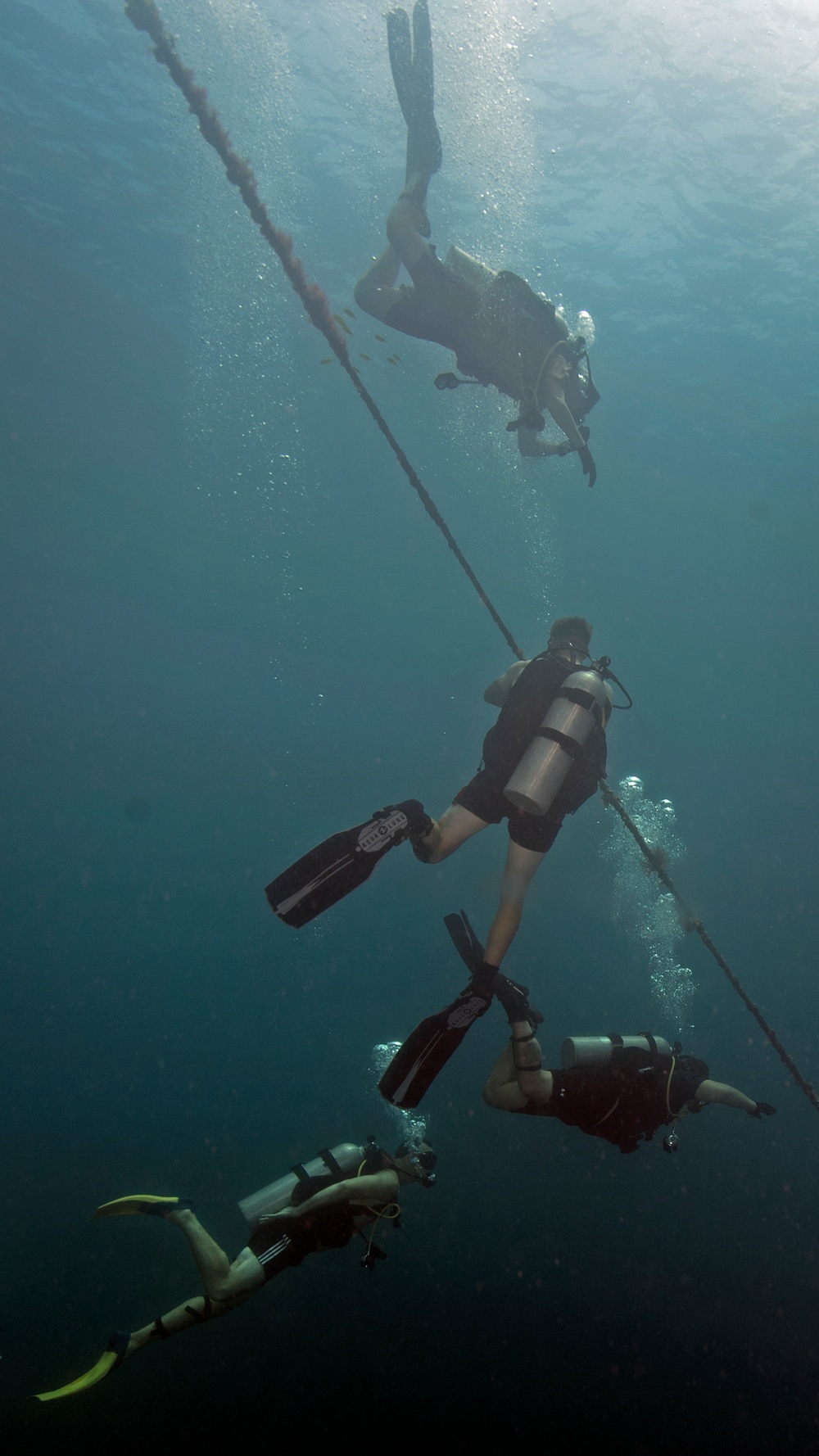 EOD Sailors Dive in Apra Harbor