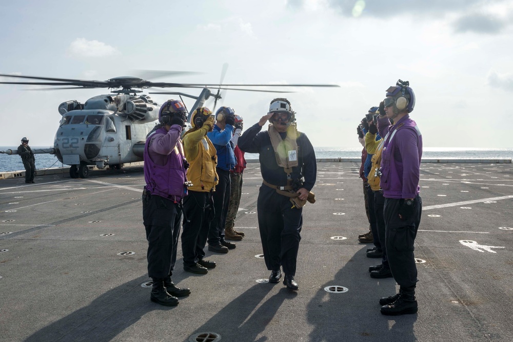 USS Green Bay visited by Capt. George B. Doyon