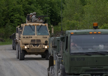 Soldiers Conduct Convoy Operations
