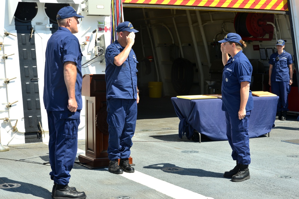 Command Chief Change of Watch ceremony aboard Coast Guard Cutter Munro