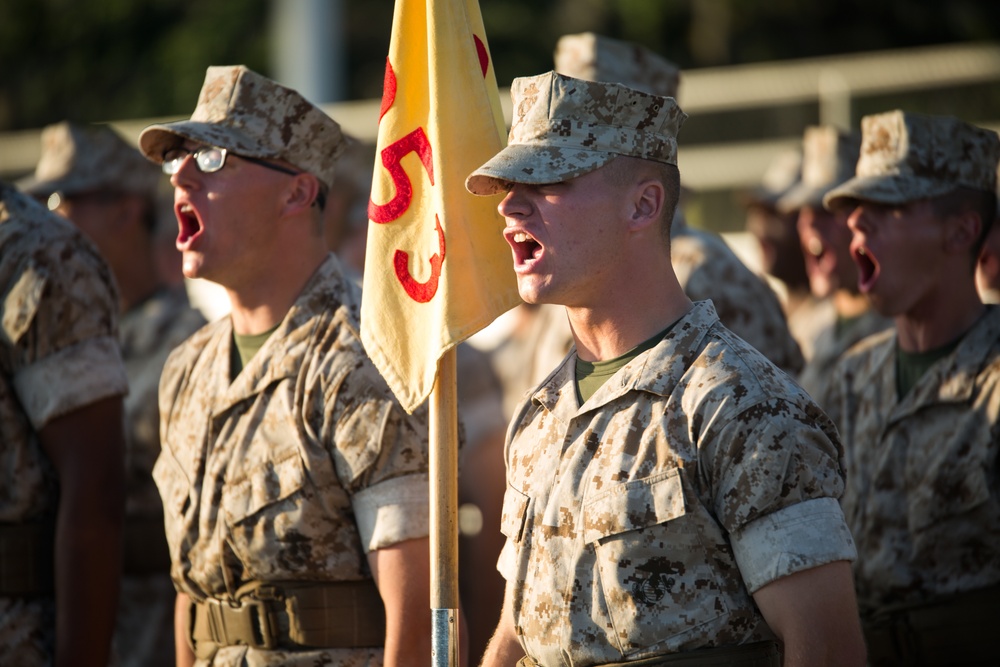 Marine recruits demonstrate discipline through drill on Parris Island