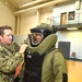 Wearing a bomb suit