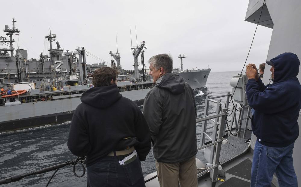 Wayne E. Meyer Conducts a Replenishment-at-Sea During Tiger Cruise