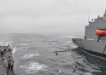 Wayne E. Meyer Conducts a Replenishment-at-Sea During Tiger Cruise