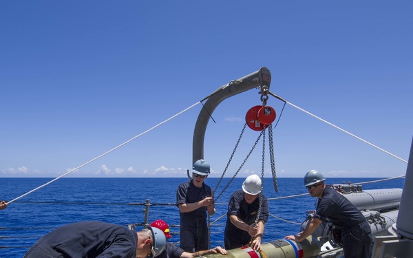 Prepare to move an MK 46 torpedo