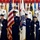 Coast Guard color guard presents the colors at Change of Command Ceremony