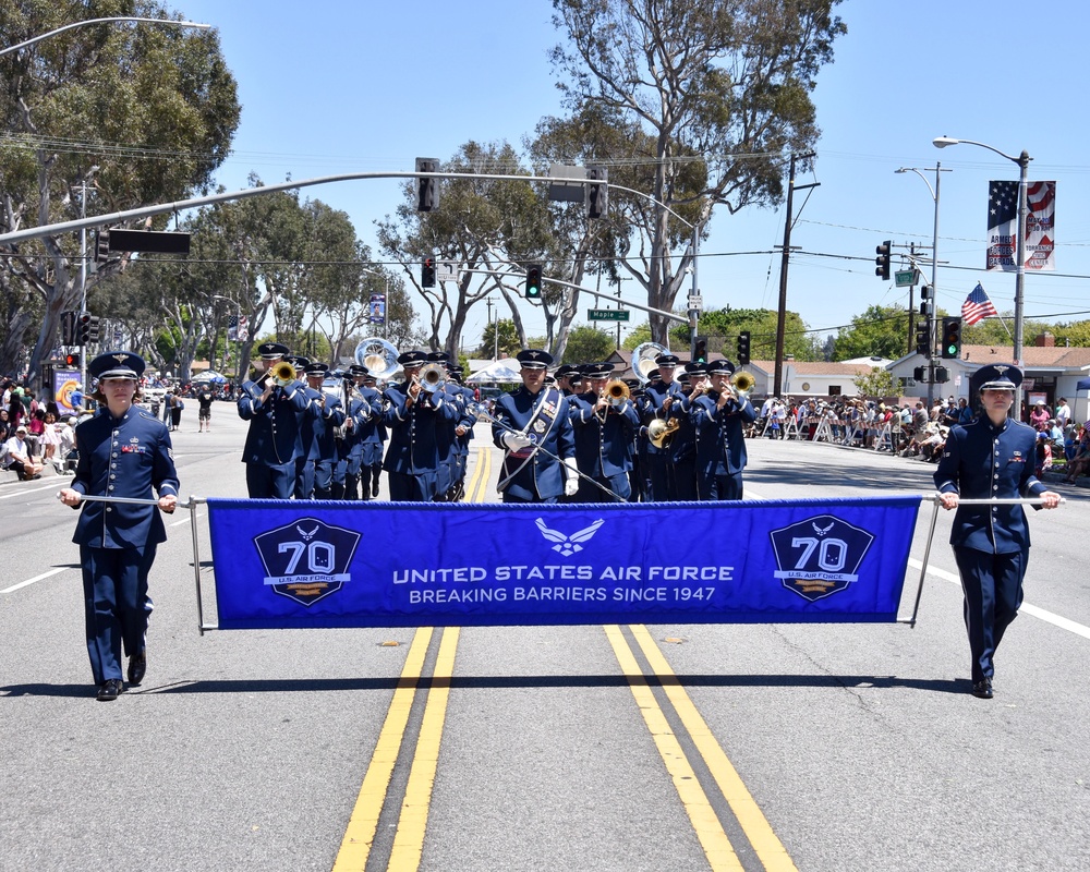 USAF Band of the Golden West Marches in Armed Forces Day Parade