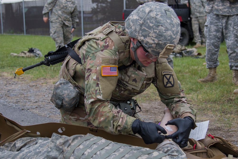 Soldier Inserts an IV