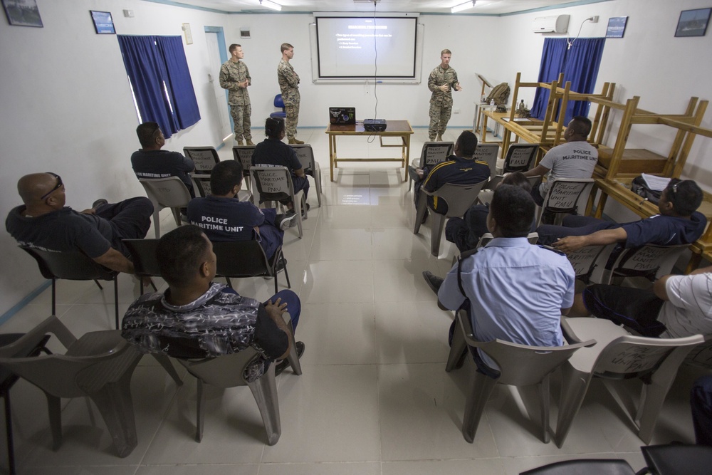 Koa Moana Marines, sailors train with Kiribati National Police Maritime Unit