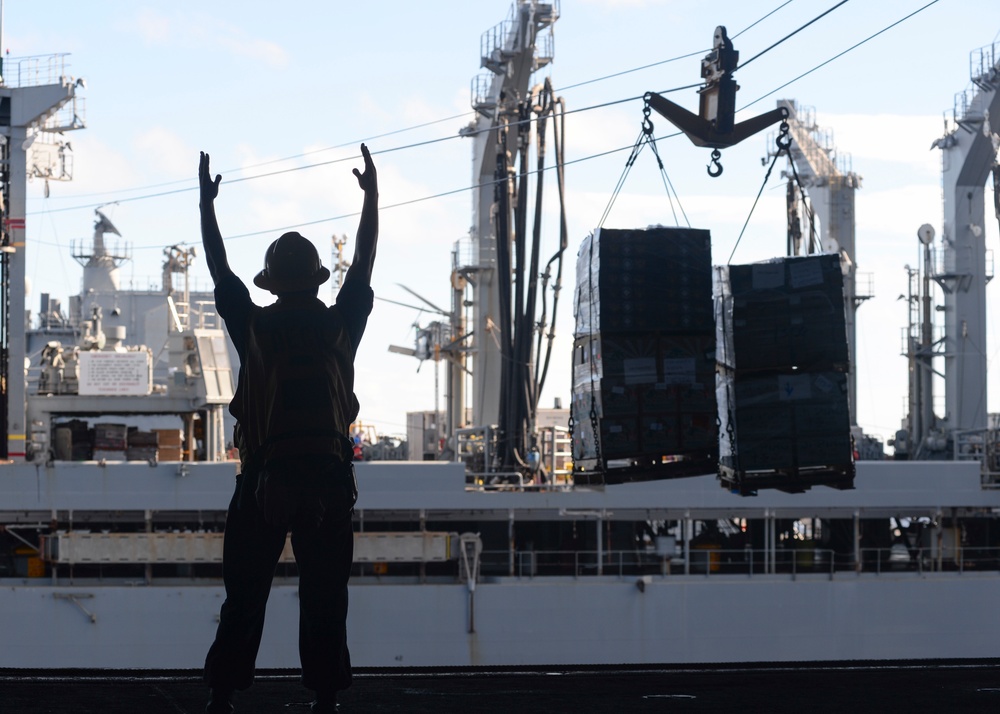 Sailors Signals To Crane Operator