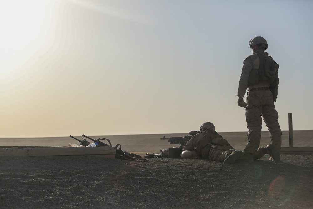 Task Force Southwest Security Force Marines sharpen machine gun skills