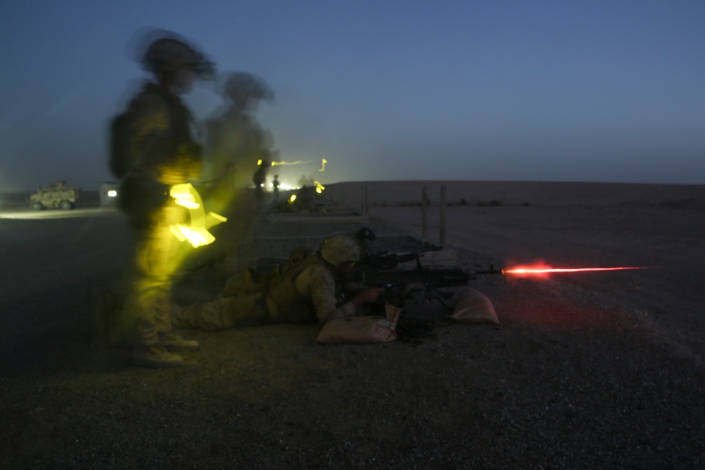 Task Force Southwest Security Force Marines sharpen machine gun skills