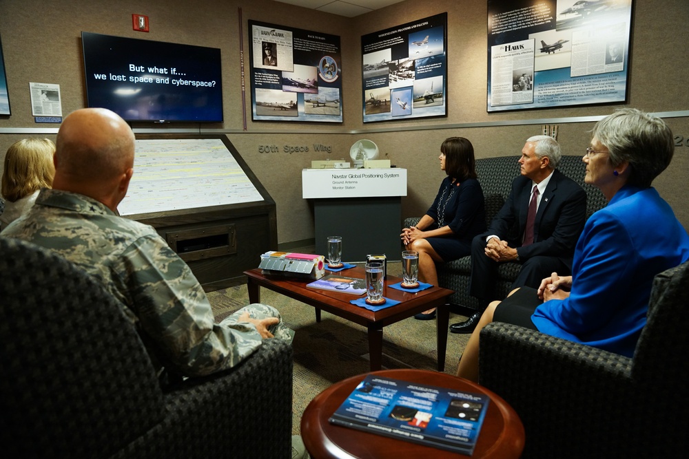 Vice President visits Schriever for day with space