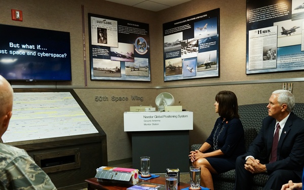 Vice President visits Schriever for day with space
